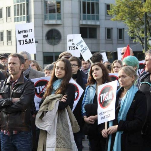 Protest mot TISA-avtalen i 2015